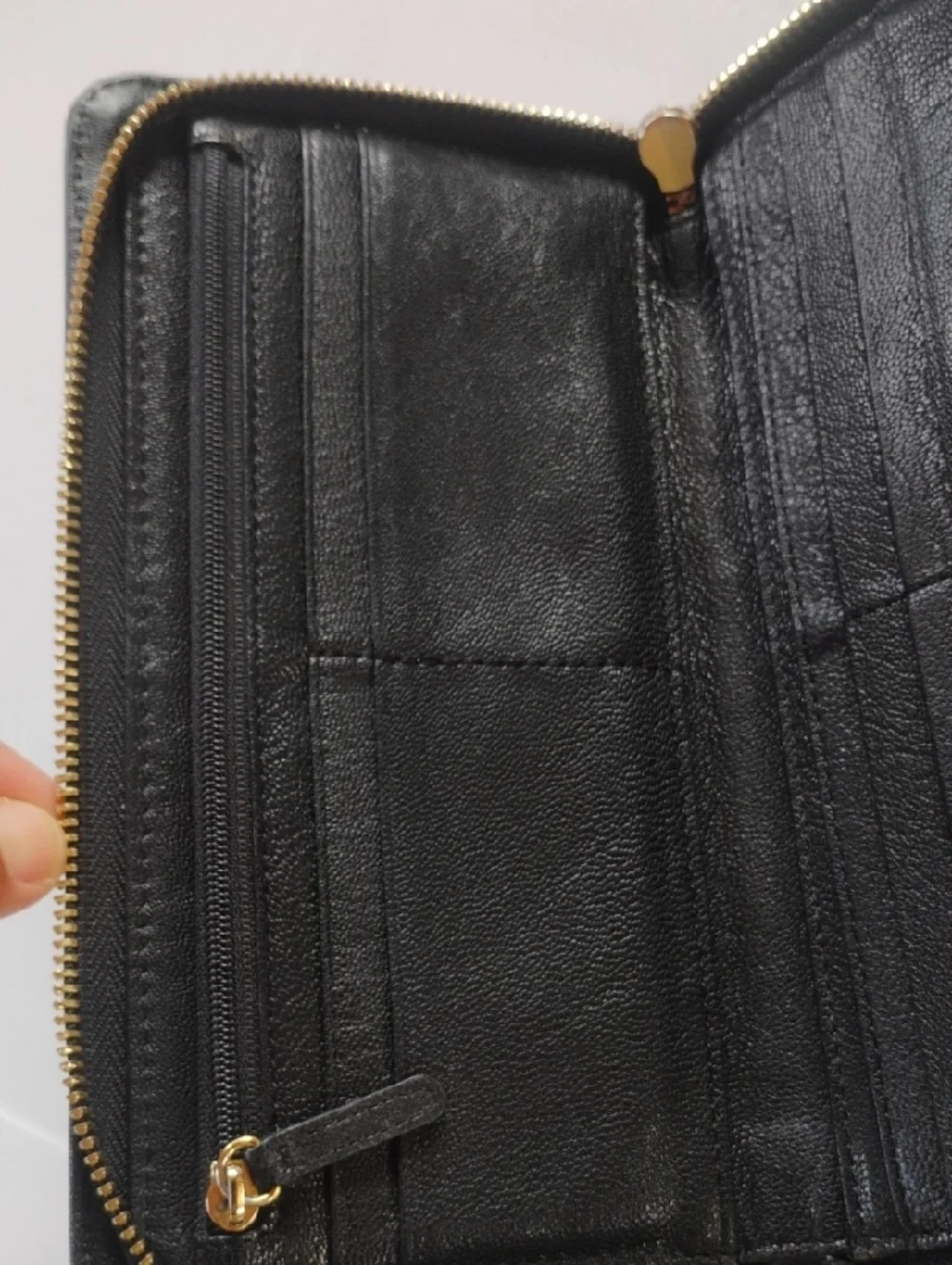 Michael Kors Black Wallet with Gold MK Medallion